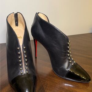 Christian Louboutin Black and Red Heels with Signature Red Sole